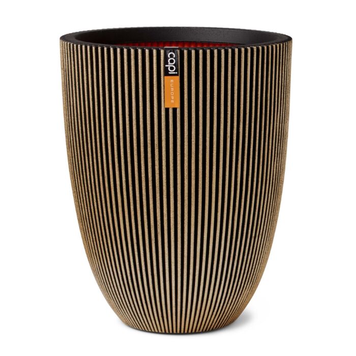 Vaas elegant Groove 46×58 cm zwart/goud Capi Europe