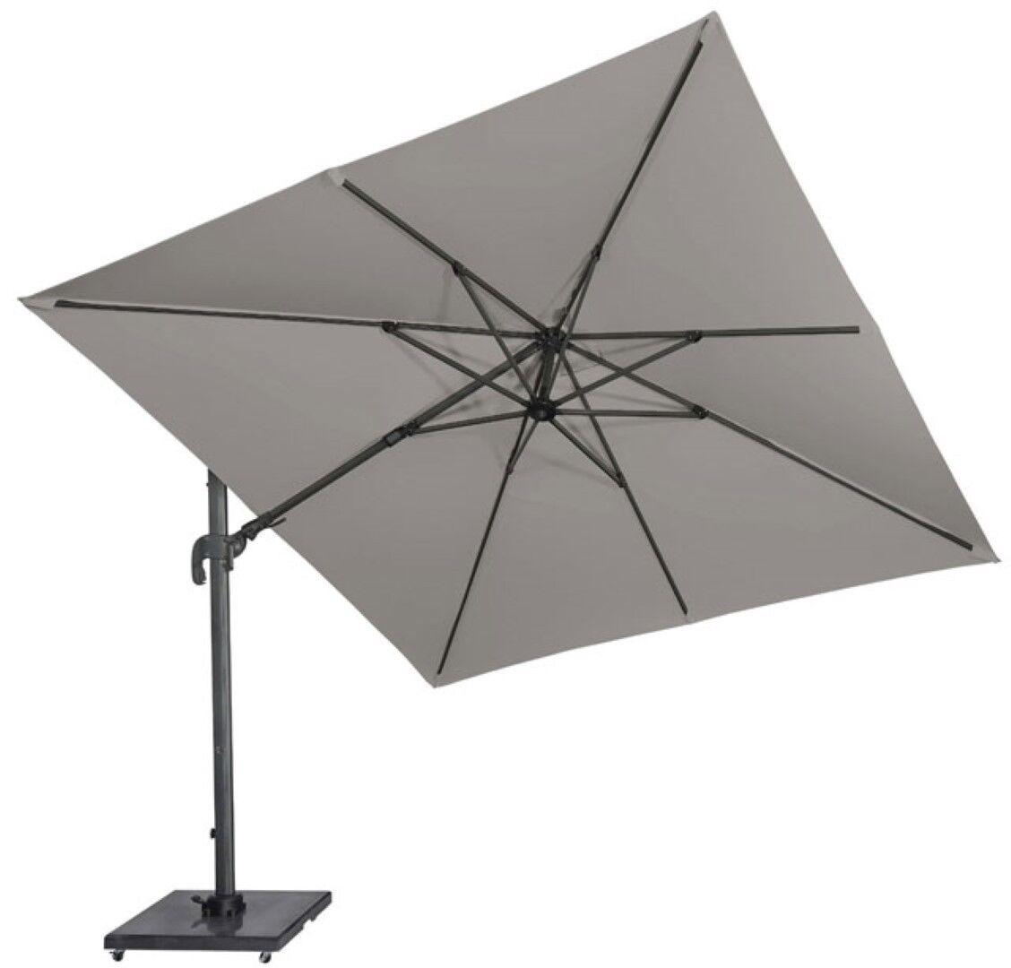 Zweefparasol Solarflex Zijwaarts Kantelbaar (T2) Manhattan 300x300 cm zonwering Platinum