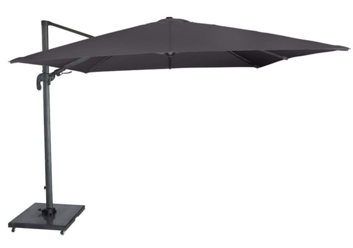 Zweefparasol Solarflex Zijwaarts Kantelbaar (T2) antraciet 300x300 cm zonwering Platinum