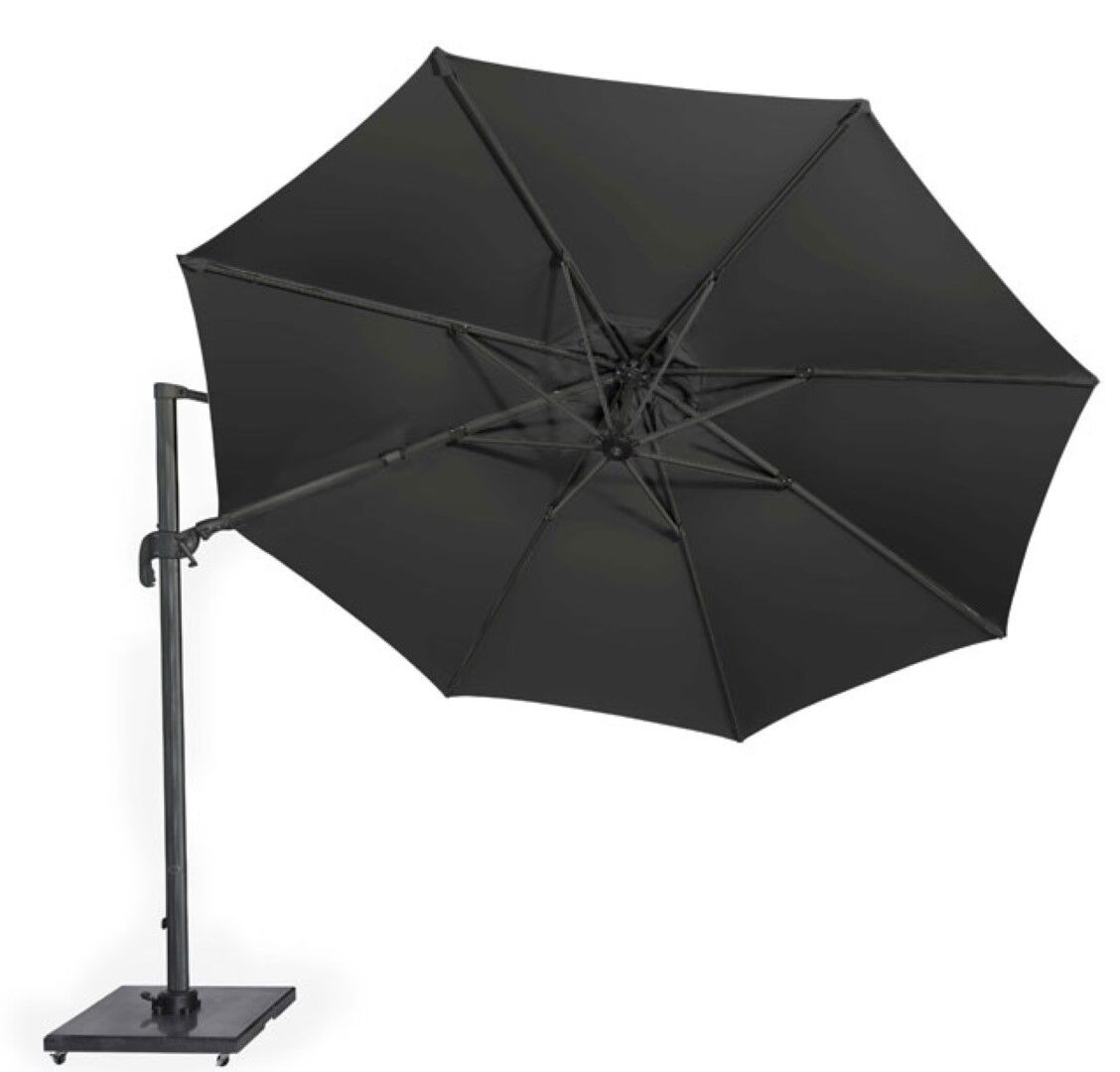 Zweefparasol Solarflex Zijwaarts Kantelbaar (T2) zwart dia. 350 cm zonwering Platinum